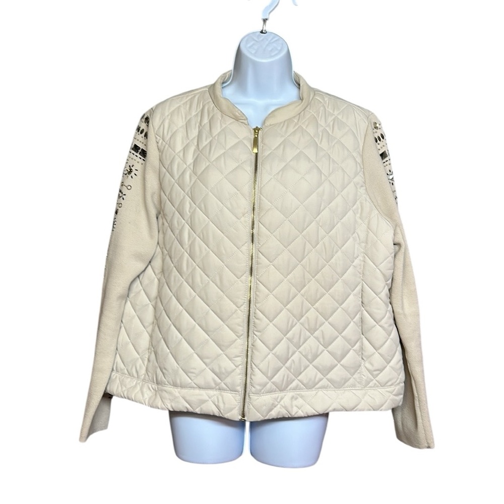 Zenergy by Chico's Quilted Jacket Off White Size XL